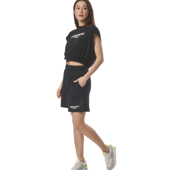 Γυναικείο αθλητικό cropped top BODY ACTION 041415-01 μαύρο