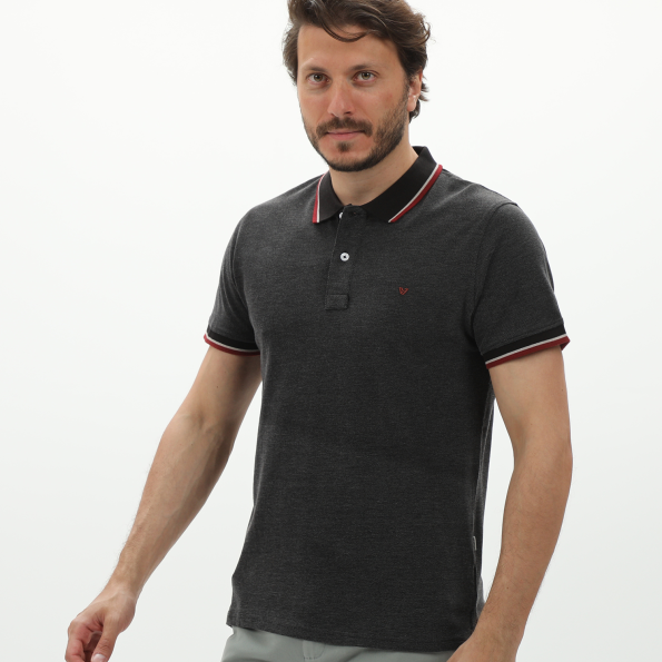Ανδρική polo μπλούζα VAN HIPSTER 72253 μαύρη Ανδρικά