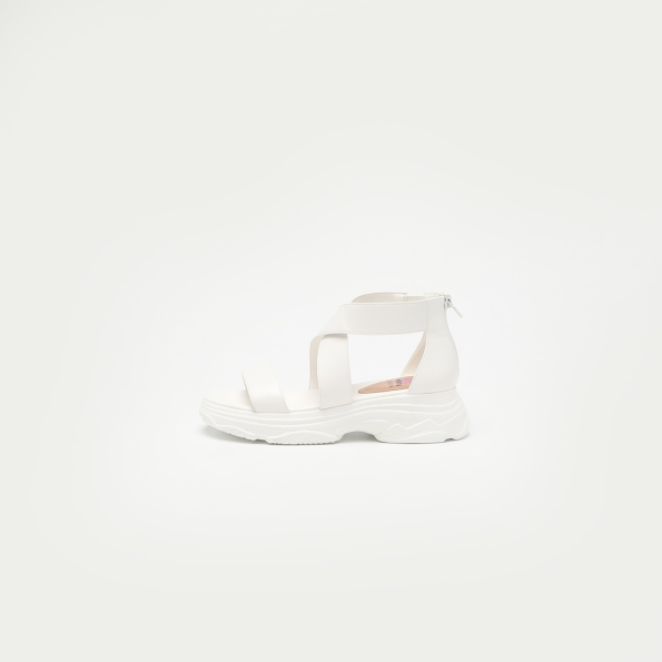 Γυναικεία πέδιλα flatforms LOVEBERRY JB ZITA 09 λευκά