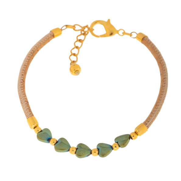 Γυναικείο βραχιόλι APOXYLO 5039 GREEN HEMATITE απο φελλό