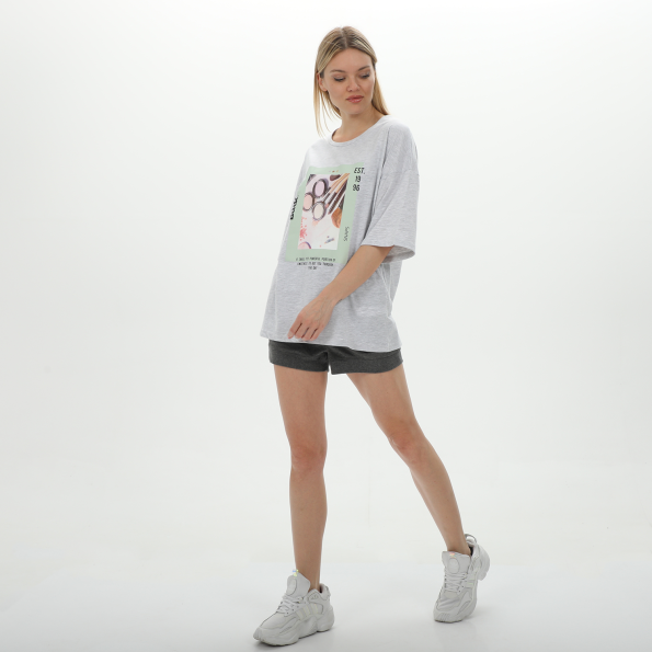 Γυναικείο t-shirt BODYTALK 1231-905928-01 γκρι Γυναικεία