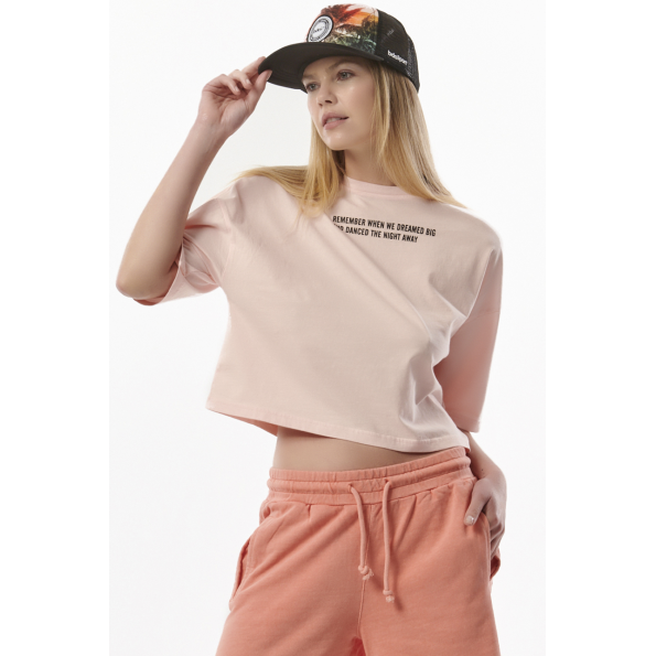 Γυναικείο oversized t-shirt BODY ACTION 051324-01 ροζ