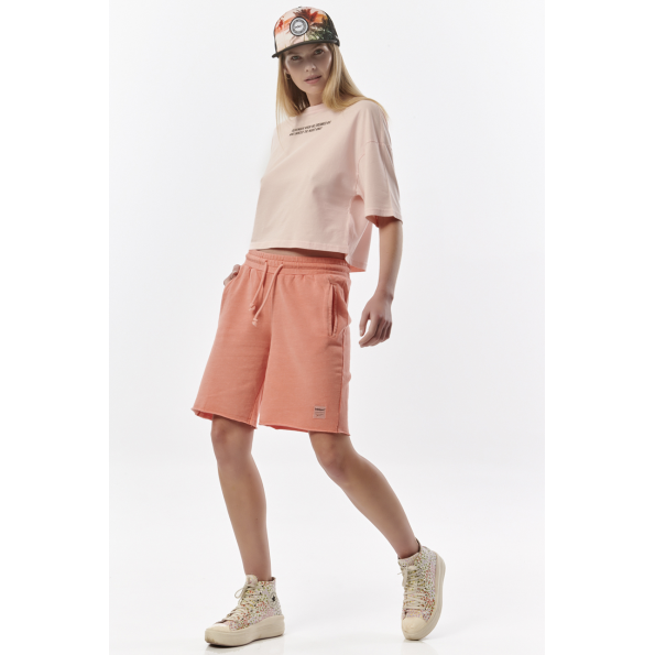 Γυναικείο oversized t-shirt BODY ACTION 051324-01 ροζ Γυναικεία