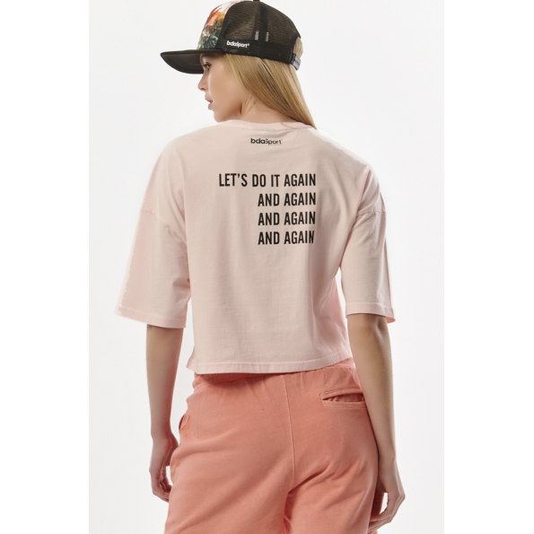 Γυναικείο oversized t-shirt BODY ACTION 051324-01 ροζ Γυναικεία
