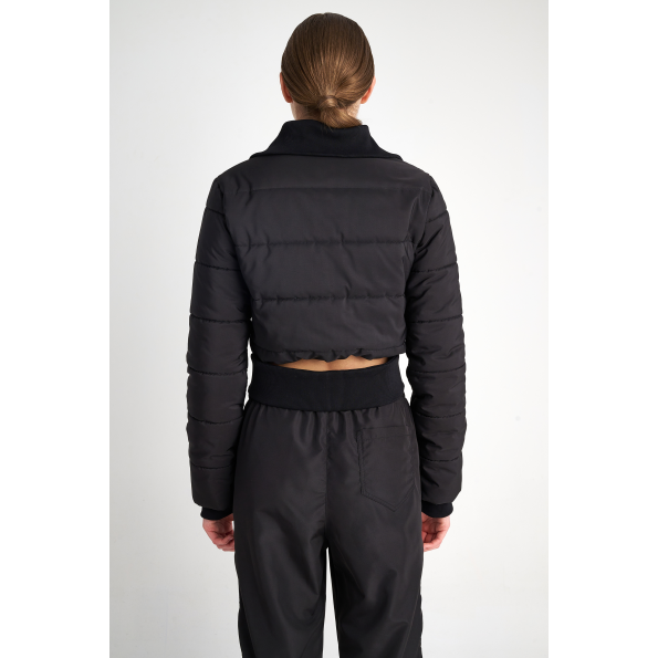 Γυναικείο cropped bomber μπουφάν SUGARFREE μαύρο Γυναικεία