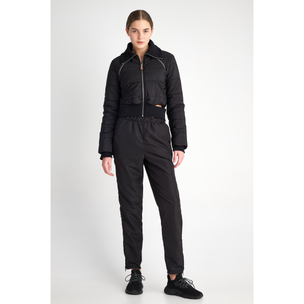 Γυναικείο cropped bomber μπουφάν SUGARFREE μαύρο Γυναικεία