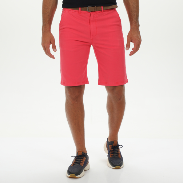 Ανδρική chino βερμούδα με ζώνη DORS 2130001.C05 κοραλί