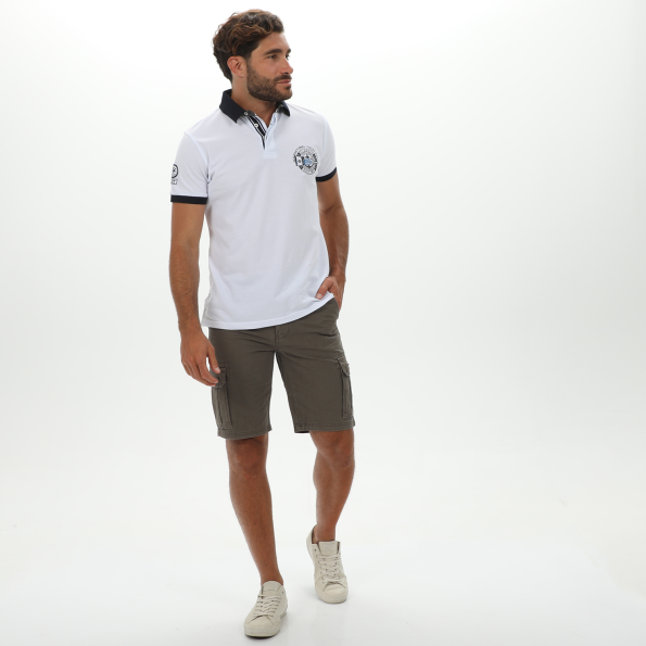 Ανδρική polo μπλούζα DORS 1132011.C01 λευκή Ανδρικά