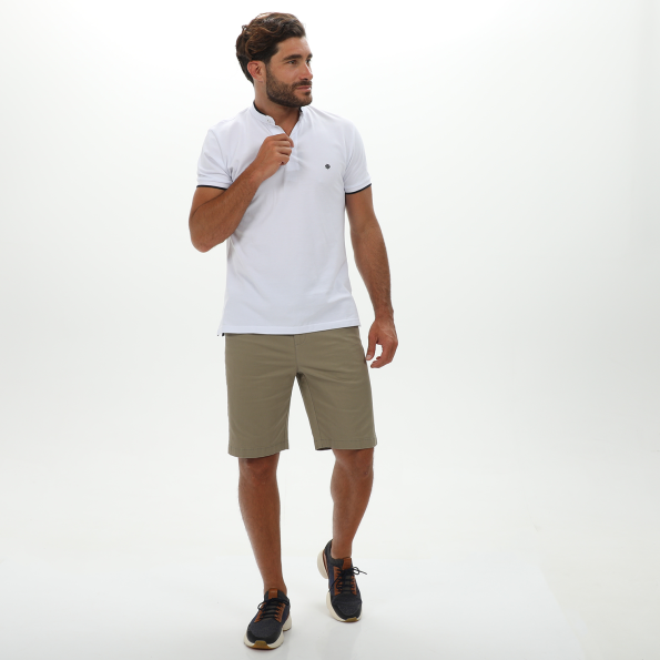 Ανδρική polo μπλούζα DORS 1134007.C01 λευκή Ανδρικά