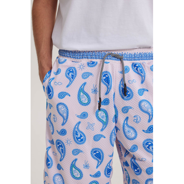 Ανδρική βερμούδα BLUE HUNTER BANDANA 003330200 λευκή γαλάζια