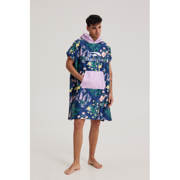 Unisex πόντσο παραλίας BLUE HUNTER 003430300 μπλε μοβ
