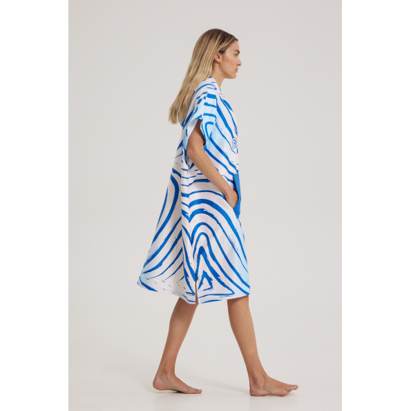 Unisex πόντσο παραλίας BLUE HUNTER 003430600 λευκό μπλε Ανδρικά