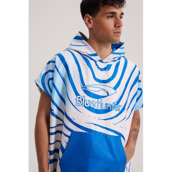 Unisex πόντσο παραλίας BLUE HUNTER 003430600 λευκό μπλε Ανδρικά