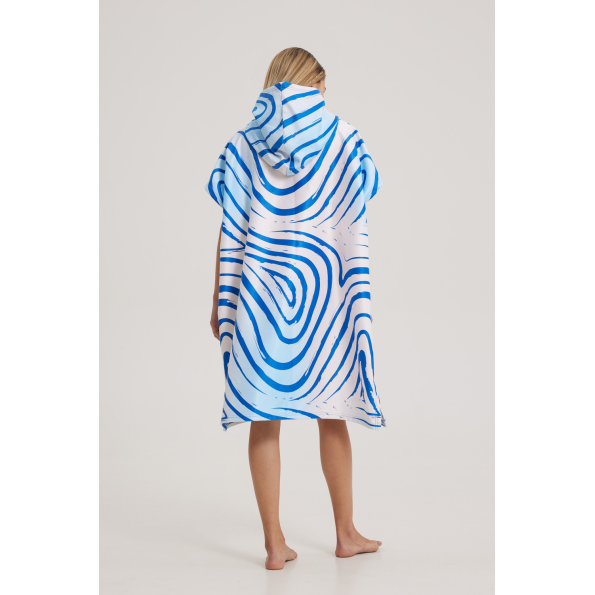 Unisex πόντσο παραλίας BLUE HUNTER 003430600 λευκό μπλε Ανδρικά
