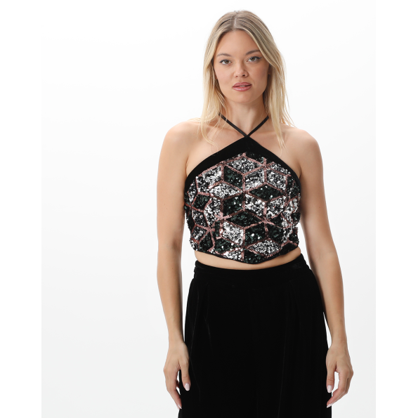 Γυναικείο cropped τοπ ATTRATIVO 92304394 μαύρο