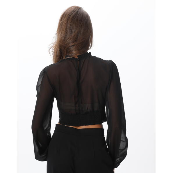 Γυναικείο cropped top ATTRATTIVO 9917721 μαύρο Γυναικεία