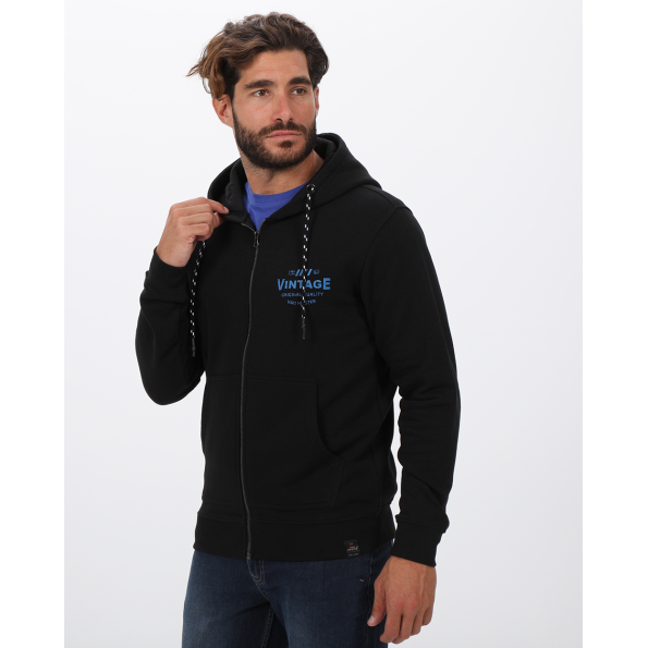 Ανδρική φούτερ ζακέτα VAN HIPSTER 72206 μαύρη Ανδρικά