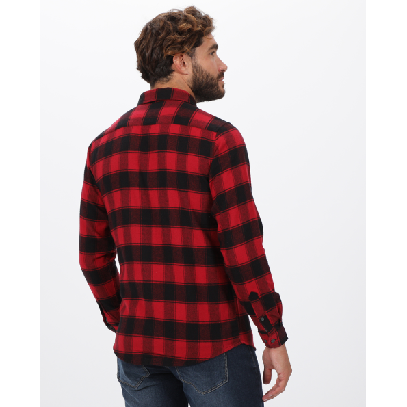 Ανδρικό πουκάμισο VAN HIPSTER 72143 κόκκινο μαύρο καρό Ανδρικά