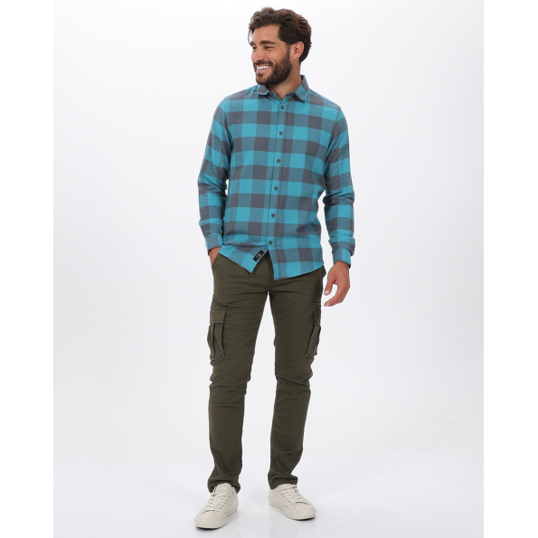 Ανδρικό πουκάμισο VAN HIPSTER 72143 γαλάζιο γκρι καρό Ανδρικά