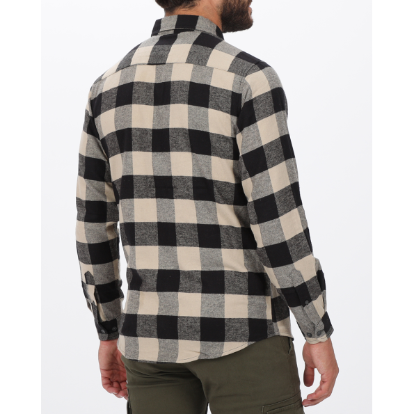 Ανδρικό πουκάμισο VAN HIPSTER 72143 μπεζ μαύρο καρό Ανδρικά