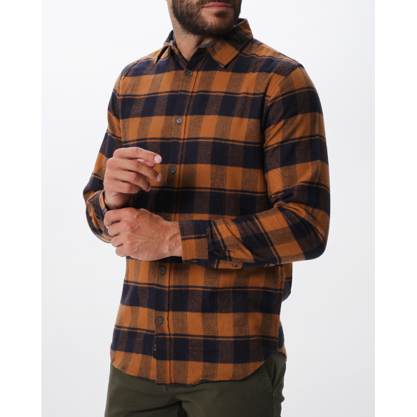 Ανδρικό πουκάμισο VAN HIPSTER 72143 πορτοκαλί μαύρο καρό Ανδρικά