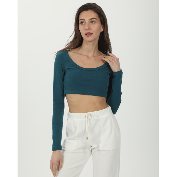 Γυναικείο cropped top SUGARFREE 23832080 πετρόλ