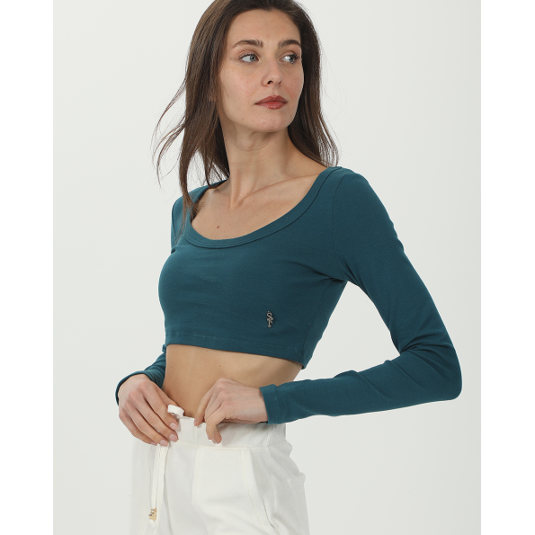 Γυναικείο cropped top SUGARFREE 23832080 πετρόλ