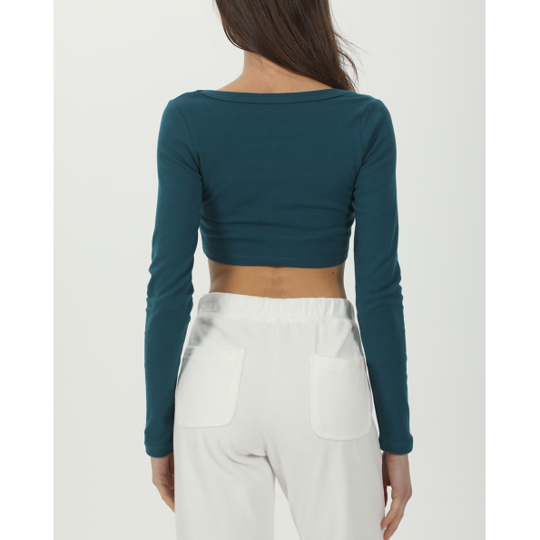 Γυναικείο cropped top SUGARFREE 23832080 πετρόλ