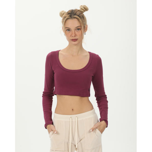 Γυναικείο cropped top SUGARFREE 23832080 μπορντο