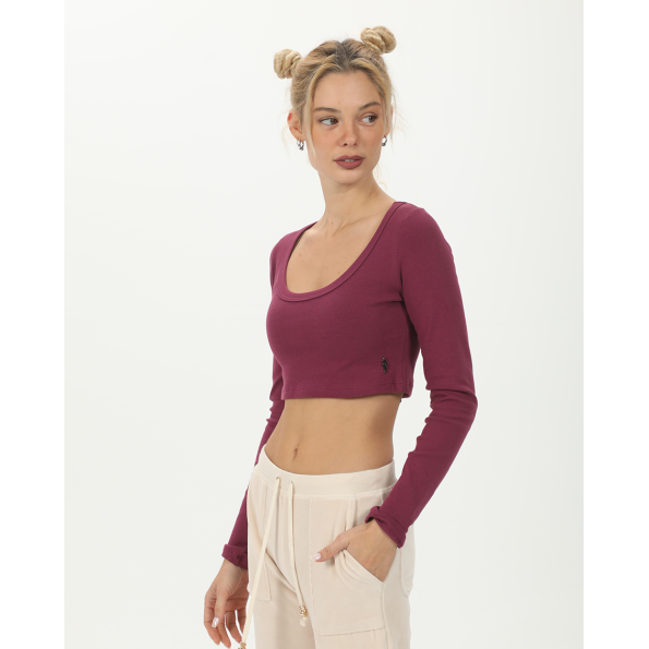 Γυναικείο cropped top SUGARFREE 23832080 μπορντο