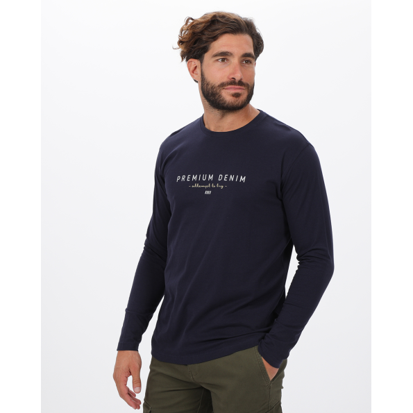 Ανδρική μακρυμάνικη μπλούζα VAN HIPSTER 72234 μπλε Ανδρικά