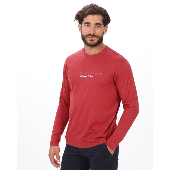 Ανδρική μακρυμάνικη μπλούζα VAN HIPSTER 72234 κόκκινη Ανδρικά