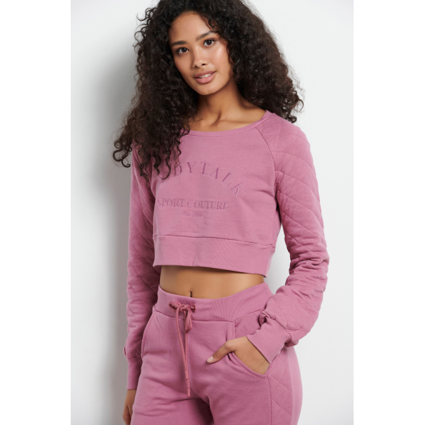 Γυναικεία cropped φούτερ μπλούζα BODYTALK 1222-908720 ροζ  Γυναικεία