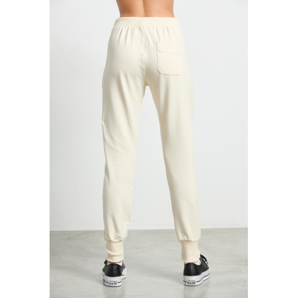 Γυναικείο παντελόνι φόρμας jogger BODYTALK 1222-902400 εκρού Γυναικεία