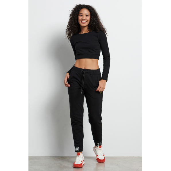 Γυναικεία cropped μπλούζα BODYTALK 1222-906120 μαύρο Γυναικεία