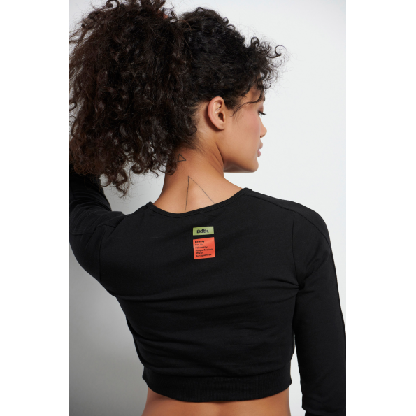 Γυναικεία cropped μπλούζα BODYTALK 1222-906120 μαύρο Γυναικεία