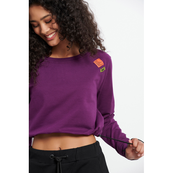 Γυναικεία cropped φούτερ μπλούζα BODYTALK 1222-906226 μοβ Γυναικεία