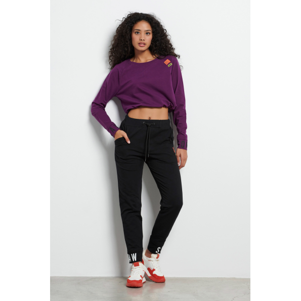Γυναικεία cropped φούτερ μπλούζα BODYTALK 1222-906226 μοβ Γυναικεία