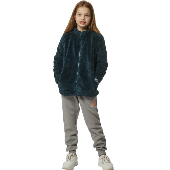 Παιδική fleece ζακέτα BODY ACTION 072303-01 πετρόλ