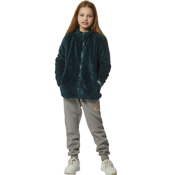 Παιδική fleece ζακέτα BODY ACTION 072303-01 πετρόλ