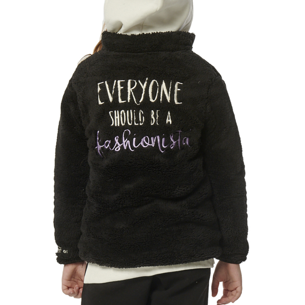 Παιδική fleece ζακέτα BODY ACTION 072303-01 μαύρη Παιδικά