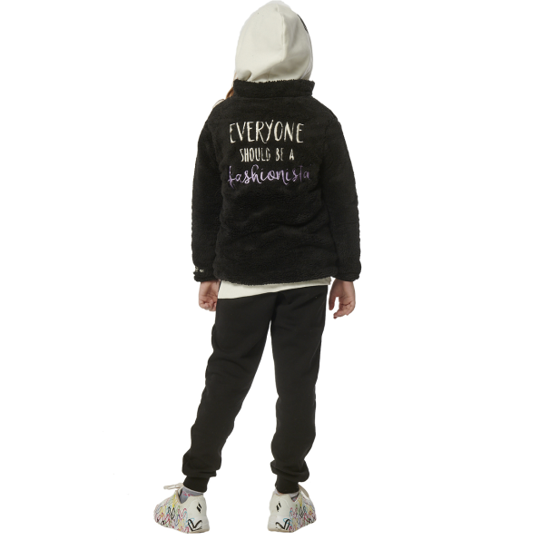 Παιδική fleece ζακέτα BODY ACTION 072303-01 μαύρη Παιδικά