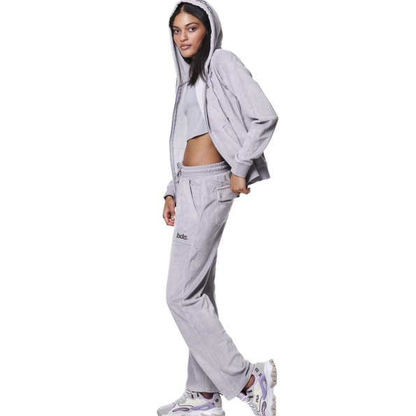 Γυναικείο βελουτέ παντελόνι φόρμας BODY ACTION 021436-01 λιλά Γυναικεία