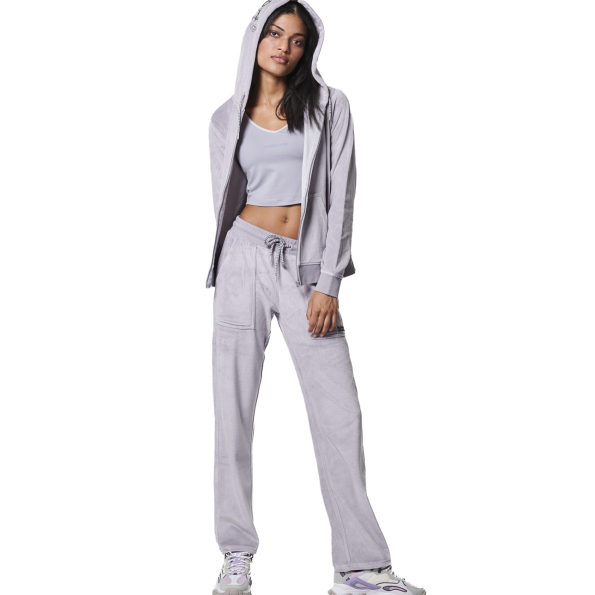 Γυναικείο βελουτέ παντελόνι φόρμας BODY ACTION 021436-01 λιλά Γυναικεία