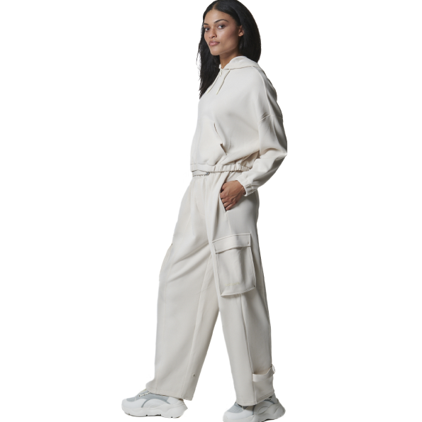 Γυναικείο cargo παντελόνι φόρμας BODY ACTION 021445-01 εκρού Γυναικεία