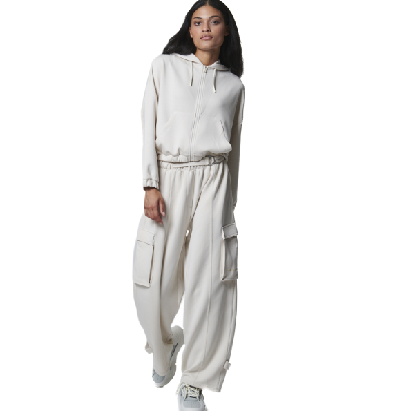 Γυναικείο cargo παντελόνι φόρμας BODY ACTION 021445-01 εκρού Γυναικεία