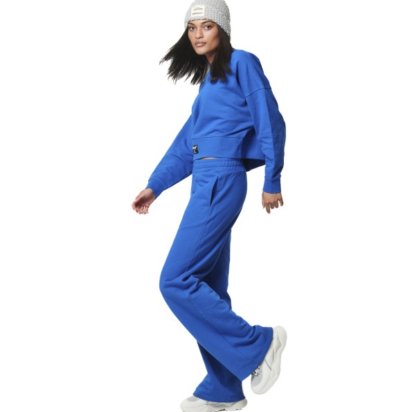 Γυναικεία oversized cropped φούτερ μπλούζα BODY ACTION 061430-01 μπλε Γυναικεία