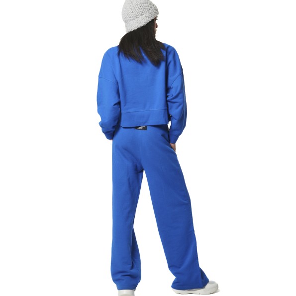 Γυναικεία oversized cropped φούτερ μπλούζα BODY ACTION 061430-01 μπλε Γυναικεία