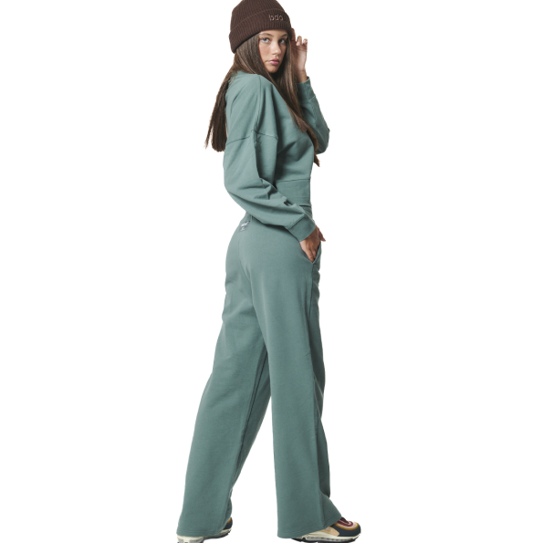 Γυναικεία oversized cropped φούτερ μπλούζα BODY ACTION 061430-01 πράσινη Γυναικεία
