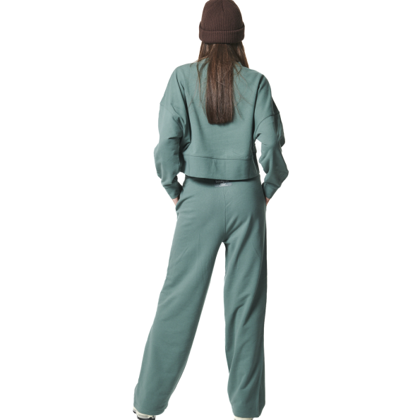 Γυναικεία oversized cropped φούτερ μπλούζα BODY ACTION 061430-01 πράσινη Γυναικεία